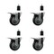 Service Caster 4'' Thermoplastic Rubber Swivel 1-1/2'' Expanding Stem Caster Set Total Lock Brake, 4PK SCC-EXTTL20S414-TPRB-112-4 - alternate 1